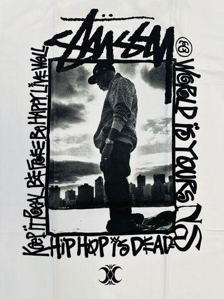 超レア STUSSY x NEXUS7コラボ NAS Tシャツ HIPHOP IS DEAD 白 Mサイズ 未使用