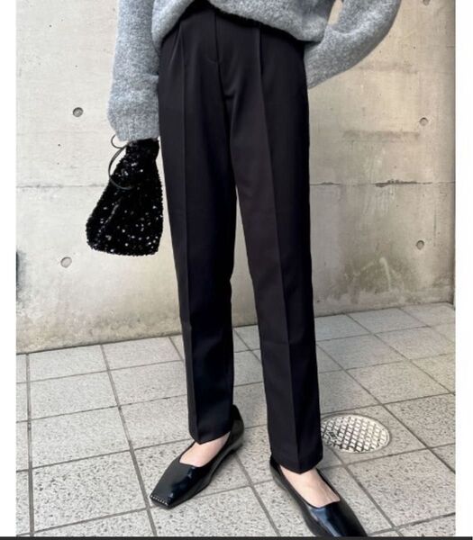 Re:EDIT潤って暖かいスムース起毛スキンケアテーパードパンツ