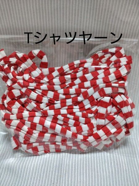 【未使用】赤白ボーダー Tシャツ ヤーン 2mと6m