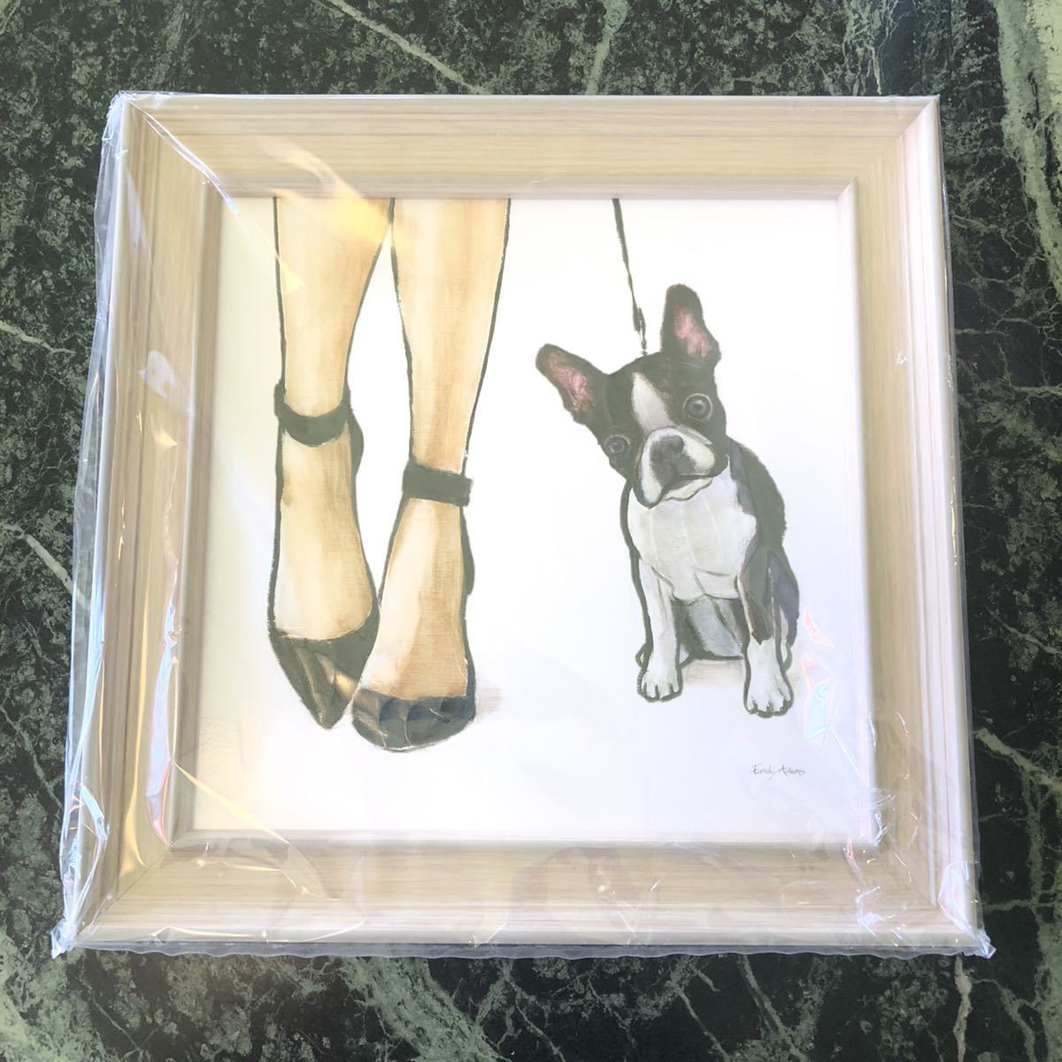 [Nuevo] Emily Adams★Emily Adams marco artístico pintura moda peluda 2 marco de fotos de perro tacones altos paseo Bulldog francés, obra de arte, cuadro, otros