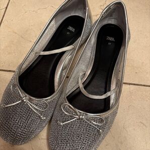 ZARA メッシュバレエシューズ37