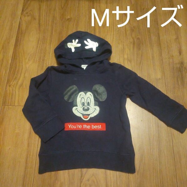 ミッキー GLOBAL WORK パーカー ネイビー Mサイズ トレーナー キッズ