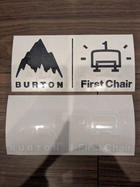 BURTON ステッカー バートン First Chair ブラック ホワイト BLACK ホワイト 2枚セット
