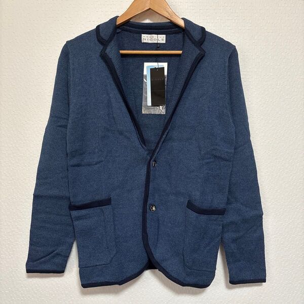 【未使用タグ付き】MONSIEUR NICOLE ニットジャケット カーディガン アウター ブルー ネイビー 46 M