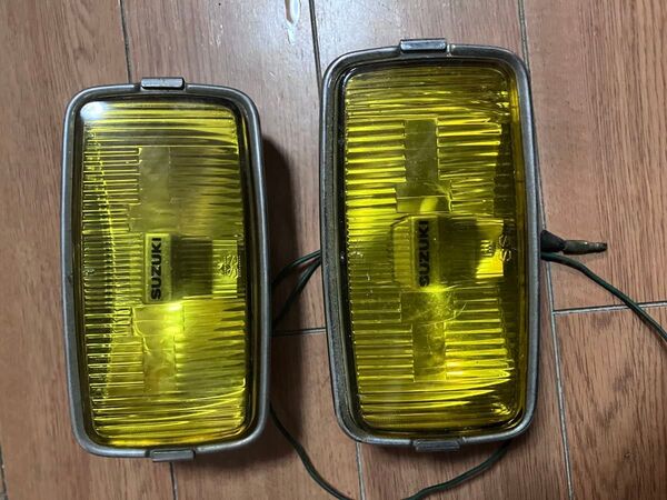 当時物 SUZUKI フォグランプ 2個セット イエロー
