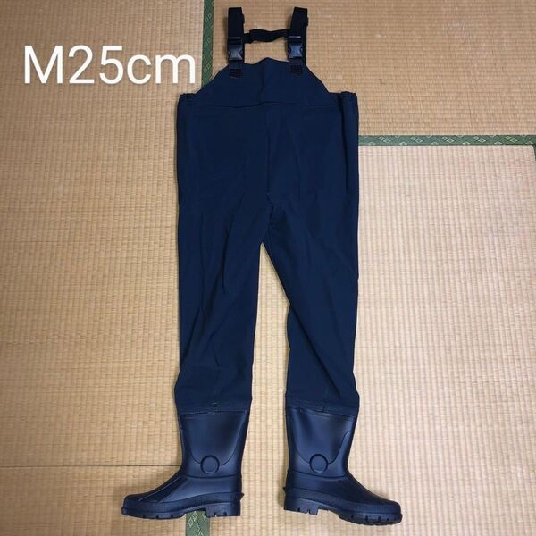 新品未使用 送料込み メンズ レディース 胴付き長靴 ウエーダー WADER M25㎝ ネイビー