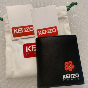 【正規品】定価36,300円 KENZO ケンゾー BOKE FLOWER' レザー ウォレット 折りたたみ財布