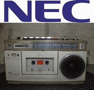 ●○NEC　ミニタイプ　FM/AMラジオ付カセットテープレコーダ　RM-270R　ラジカセ　/AN76○●