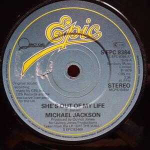 Michael Jackson She's Out Of My Life* UK盤 7inch 1980 Epic S EPC 8384