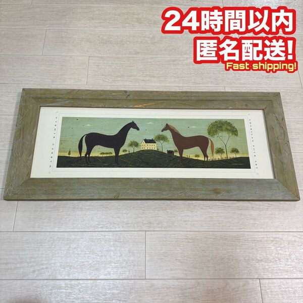 ウォーレン・キンブル ホース アート 絵画 額装 インテリア
