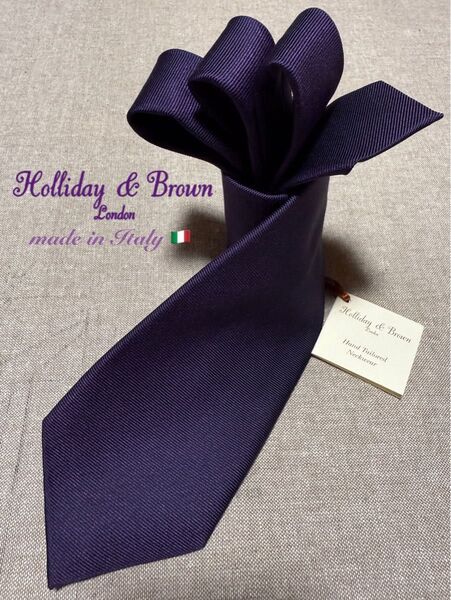 【新品】Holliday & Brown/ホリデー&ブラウン/ツイルソリッドタイ/ダークパープル