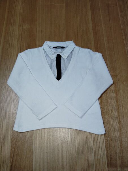 COMME CA ISM 重ね着風 長袖シャツ 90cm ホワイト 入園式入学式 セレモニー