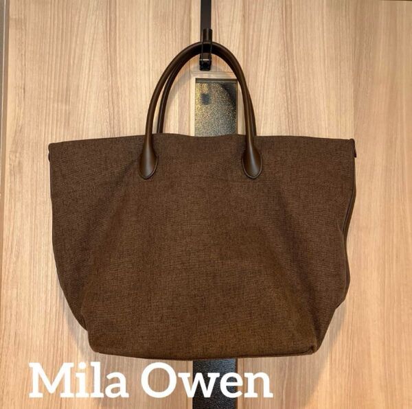 Mila Owen ブラウン トートバッグ キャンバス