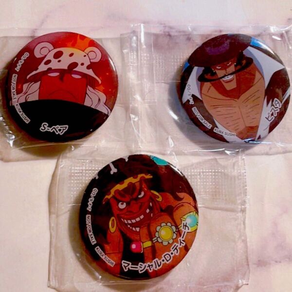 くら寿司×ONE PIECEビッくらポン!ワンピースオリジナルマグネット黒ひげ、ビスタ、S-ベア3点セットまとめて/新品未開封