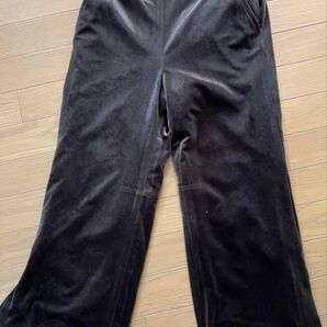 ベルベット ワイドパンツ ブラウン 光沢 socolla