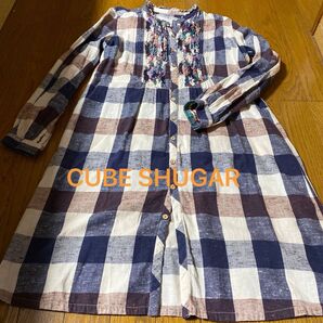 チェック柄チュニックシャツワンピ