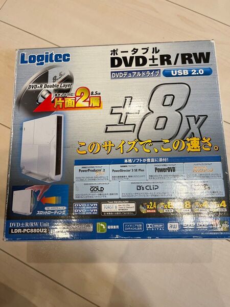 Logitec ポータブルDVDドライブ LDR-PC880U2 ホワイト
