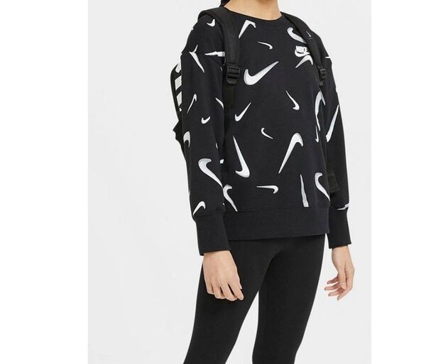 NIKE スウェット トレーナー L キッズ レディース 160 S M ナイキ 黒 ブラック