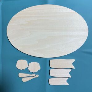 29×19cm楕円、鯉のぼり、柏餅、ちまき白木 ハンドメイド♪