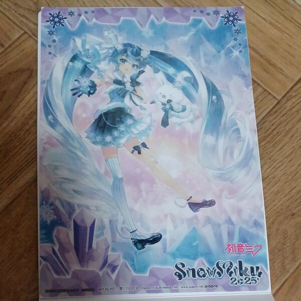 初音ミク クリアビジュアルポスター SNOW miku 2025 miku2025 ガチャ ガチャガチャ KEI