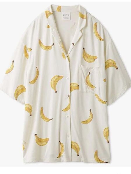 ジェラートピケフルーツ柄シャツ バナナ