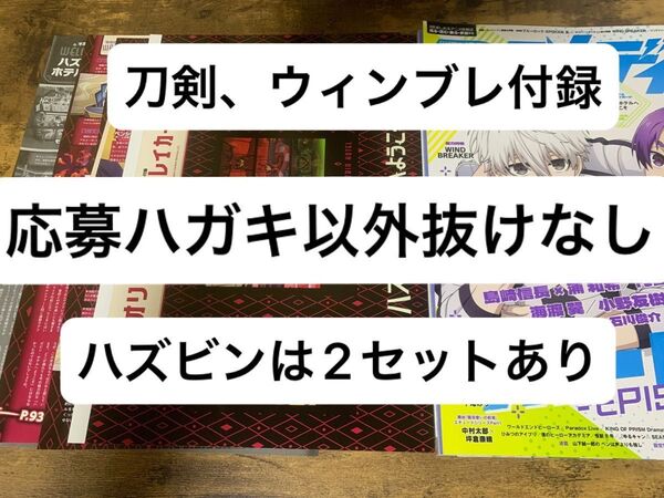 アニメディア 2024年 6月号 切り抜き 付録 ハズビンホテル ブルーロック 刀剣乱舞