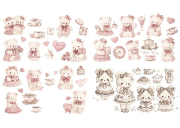 C-52 クマ アニマル チョキ 素材 コラージュ collage achashop