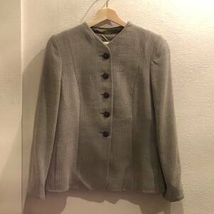  Armani ko let's .-ni herringbone pattern no color jacket 42