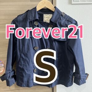 Forever21 春コート ジャケット S トレンチ ショートコート ネイビー
