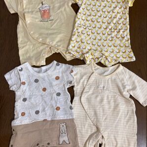 60サイズ ロンパース 夏 ベビー服 アニマル柄 まとめ売り 男女どちらでも
