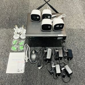 防犯カメラセット 4台カメラ 屋外 IP66防水 監視カメラ 遠隔監視 動体検知 暗視撮影【1TB HDD内蔵】