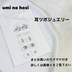 耳つぼジュエリー ハンドメイド 耳つぼアクセサリー 耳つぼシール シルバー 花 耳ツボジュエリー 耳ツボダイエット 耳ツボ