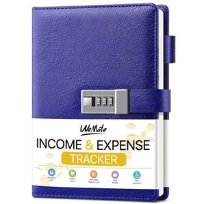 金銭出納帳 A5 鍵付き 日付なし 会計帳簿 家計簿 個人事業主向け シンプル パープル