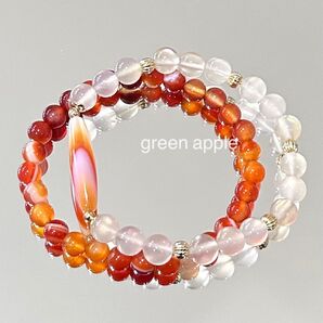 【2本セット】 瑪瑙のブレスレット 天珠 内径約15㎝