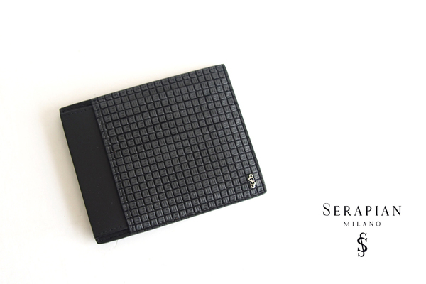送料無料★新品|未使用|セラピアンミラノ|Serapian |ステパンカードケース|PVC型押し|グレイ