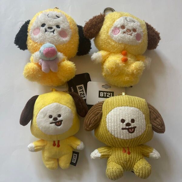 BTS 防弾少年団 BT21 CHIMMY JIMIN ジミン ぬいぐるみ マスコット キーチャーム キーホルダー 4点セット