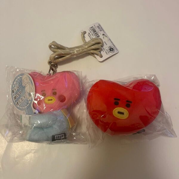 BTS 防弾少年団 BT21 TATA タタ テヒョン テテ V ぬいぐるみ ハンディファン マスコット キーホルダー 2点セット