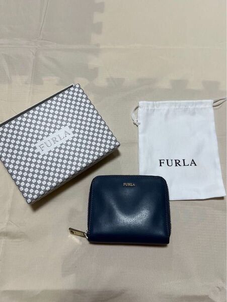 FURLA 財布 フルラ 二つ折り財布 ブルー くすみブルー ウォレット