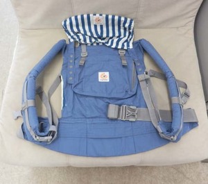 ergobaby L go baby baby carrier blue group × stripe 5.5.~20. front position baby carrier Sapporo city west district 