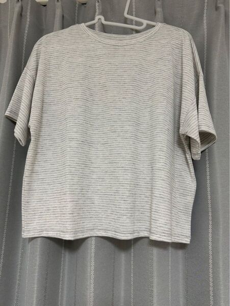 Tシャツ ボーダー柄 ホワイト グレー レディース