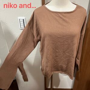 niko and… ニコアンド ニット M ブラウン 長袖 トップス ゆったりサイズ 大きめ セーター 茶色 薄手