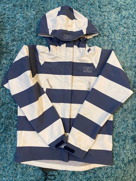 HELLY HANSEN マウンテンパーカー ボーダー柄 ネイビー×ホワイト 上下セット