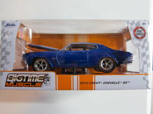 Доставка 700 иен Jadatoys 1/24 1970 Chevy Chevelle SS Blue Mini Mini Car Die Cast Car