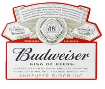 送料600円　ダイカットエンボスメタルサイン BUDWEISER LABEL　バドワイザー　看板　サインボード_画像1