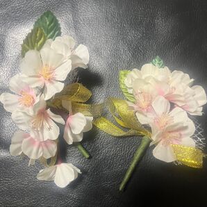 桜 コサージュ フォーマル 入学式 ブローチ 2個セット