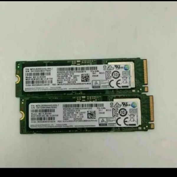 SAMSUNG MZVLB256HAHQ-000L7 256GB NVMe M.2 2枚セット
