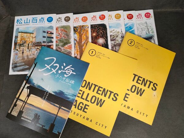 【本】●状態良●愛媛機関紙10冊●「松山百点」「双海図鑑(愛媛県伊予市)」「コンテンツイエローページ」●愛媛観光の下調べに●