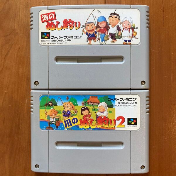 動作未確認・痛み日焼けあり【SFC】海のぬし釣り&川のぬし釣り2 パックインビデオ 1996年