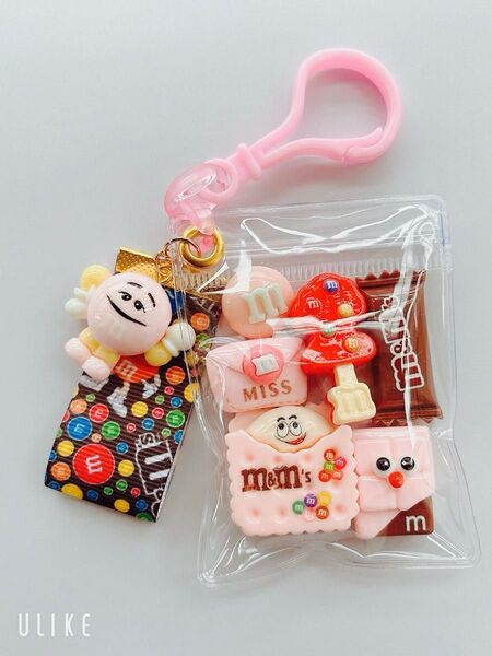 ガチャ詰めポーチ風☆mチョコ219☆キャンディバックキーホルダー パーツ