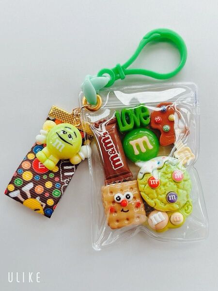 ガチャ詰めポーチ風☆mチョコ220☆キャンディバックキーホルダー パーツ